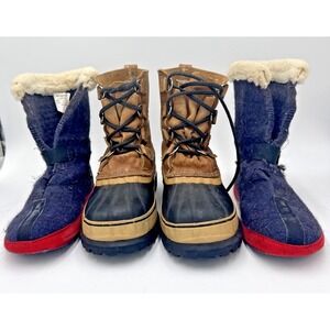 Vintage Sorel Caribou Kaufman Snow Boots Women Size 9 Wool Liners